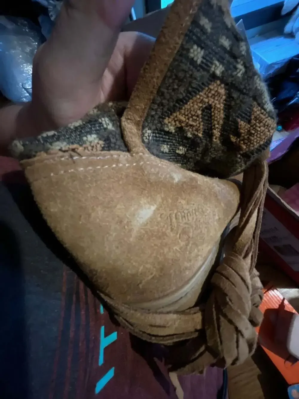 Mtng Western Boho Suede Fringed Ankle Boots - Picture 9 of 9